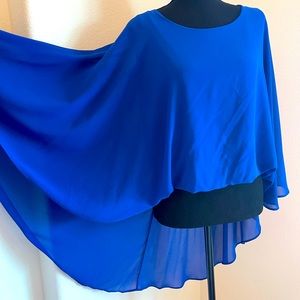 Badgley Mischka Belle Collection Cape in Blue